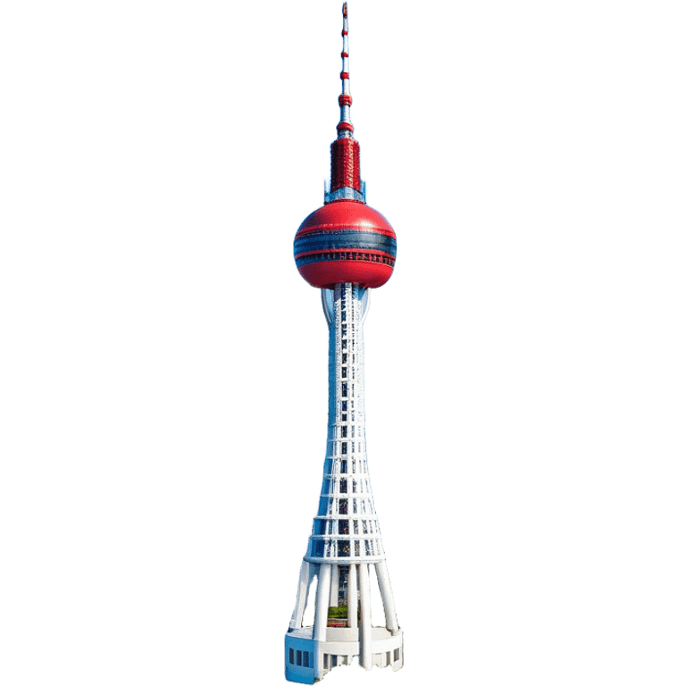 ​Cinematic Realistic N Seoul Tower, depicted in full daylight as a slender, single-column tower crowned by a cylindrical observation deck, set against a clear blue sky over Seoul’s vibrant cityscape, rendered with crisp architectural detail and bright, natural lighting that accentuates its modern elegance, emoji