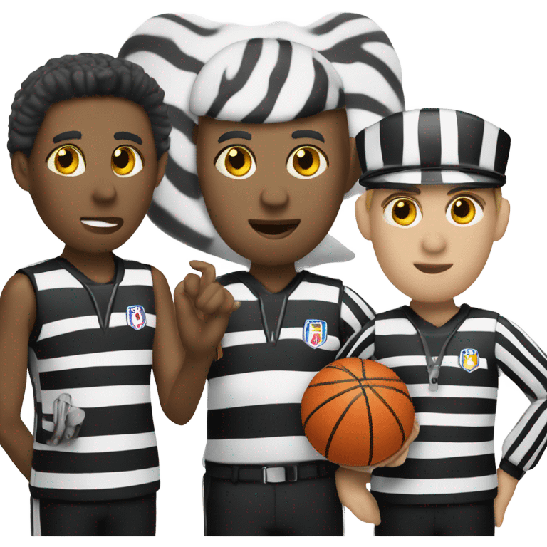 Basketball ref with a zebra’s head emoji