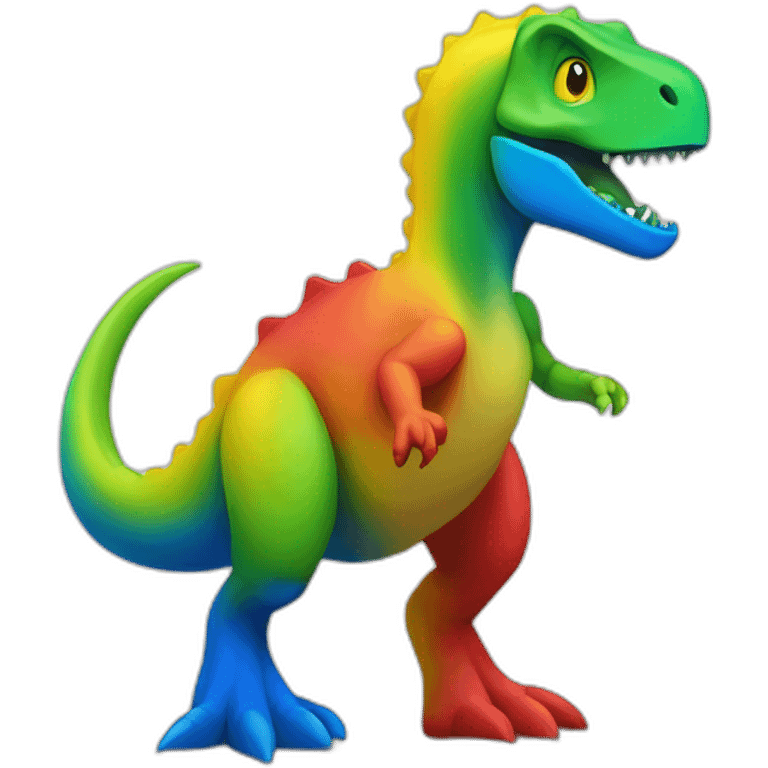 red, yellow, green and blue google chrome dino emoji