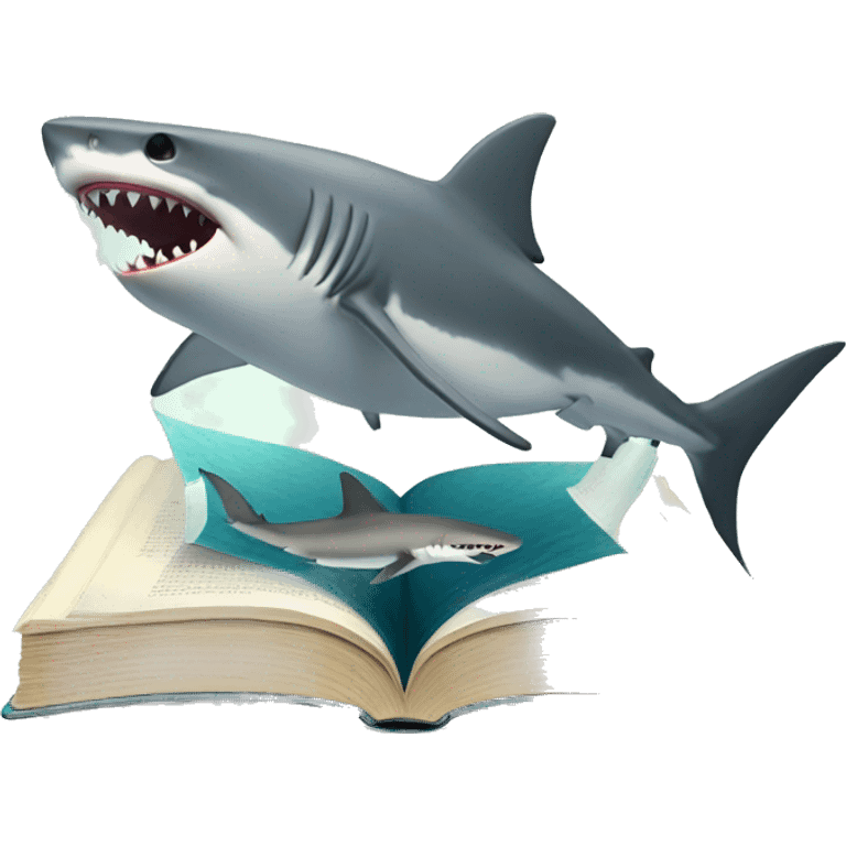 shark eating book emoji