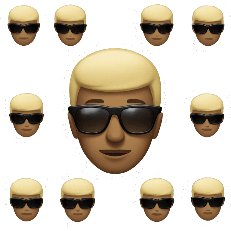 young thin BLACK MAN WITH A BLONDE BOWLCUT AND dark sun gLASSES emoji