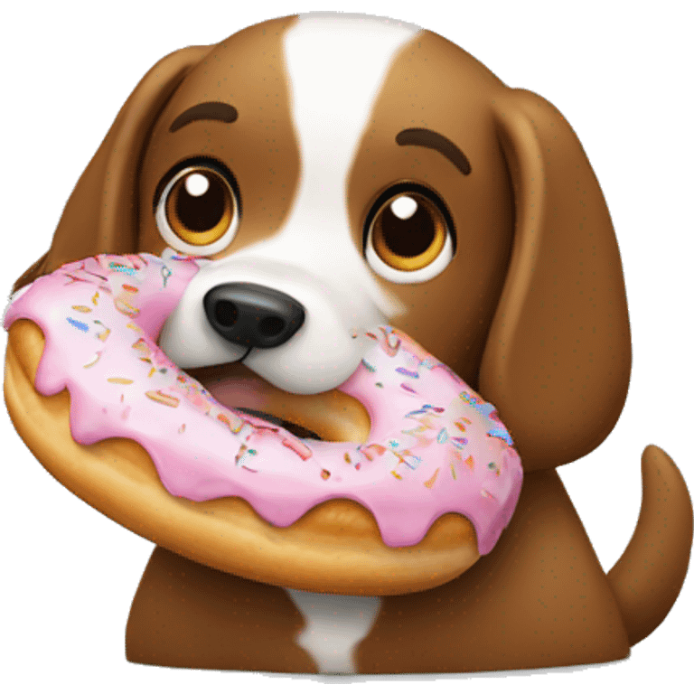 dog eating a donut emoji