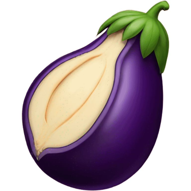 Eggplant in a peach emoji