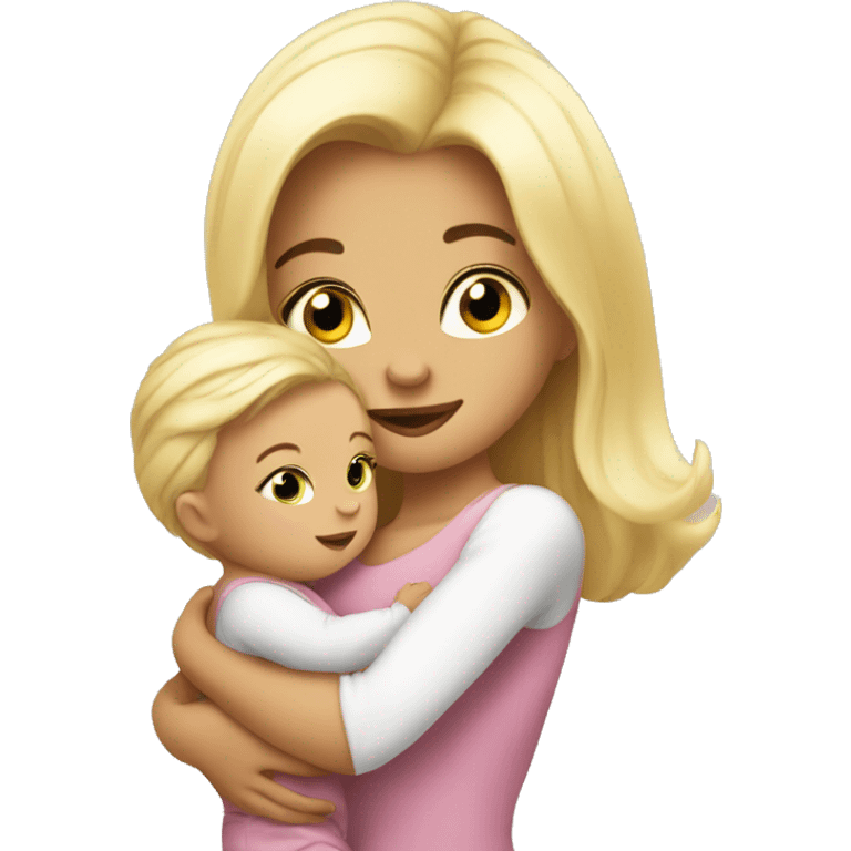 baby hug mommy blonde emoji