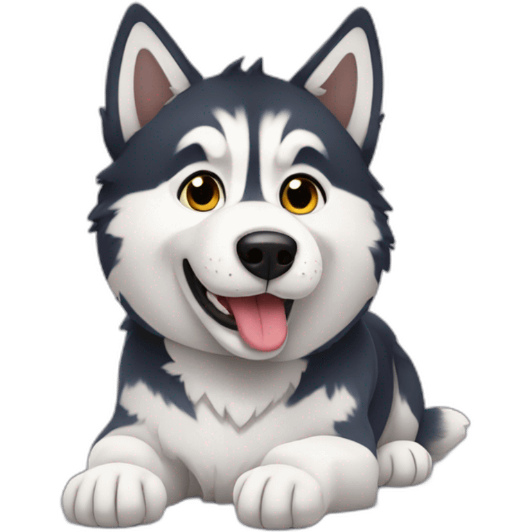 Husky with a whisky emoji