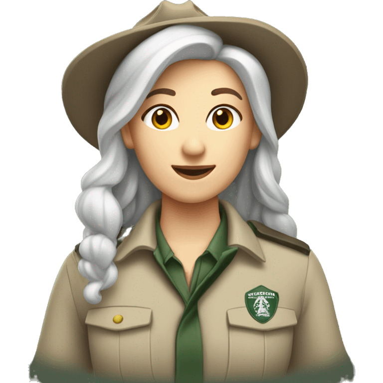 park ranger white girl gray hair emoji