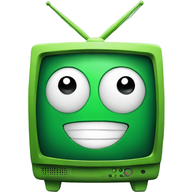 Green tv smiling emoji