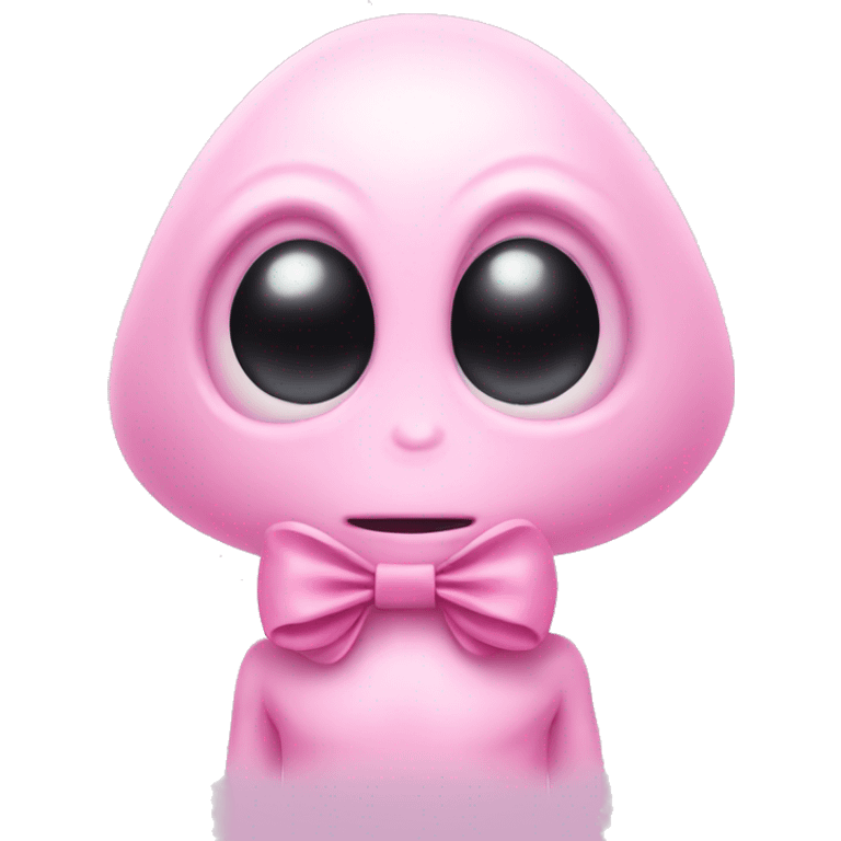 light pink alien with a bow emoji