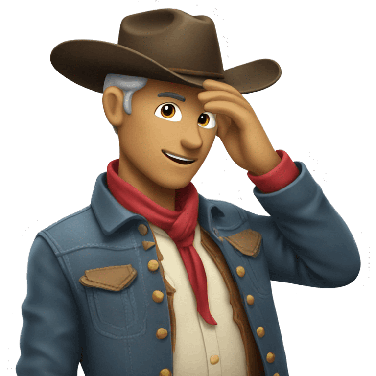 A cowboy tipping his hat emoji