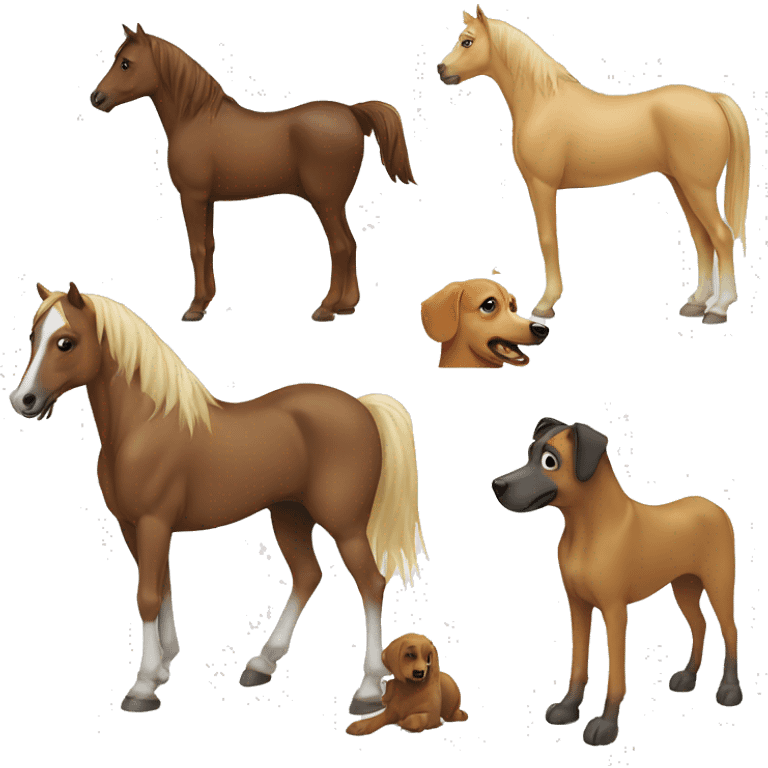 A Horse and dog emoji