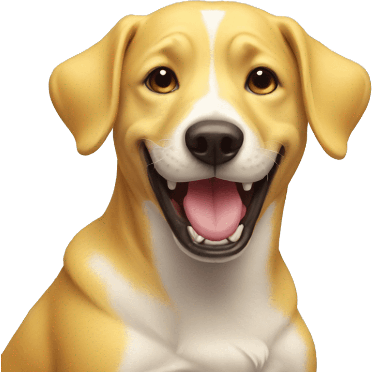 giggling dog yellow emoji