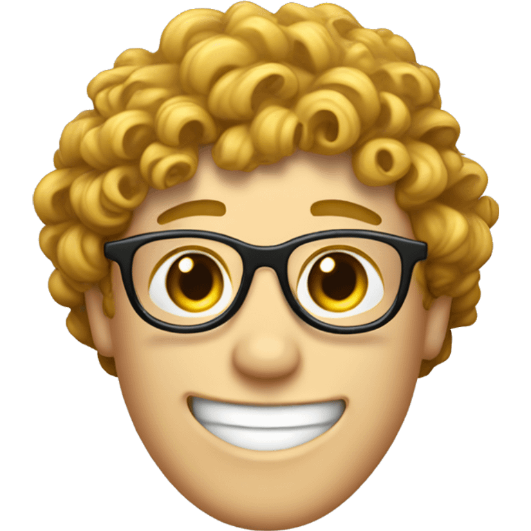 smiling white boy's head with a curly mullet and glasses coming out of a toilet emoji