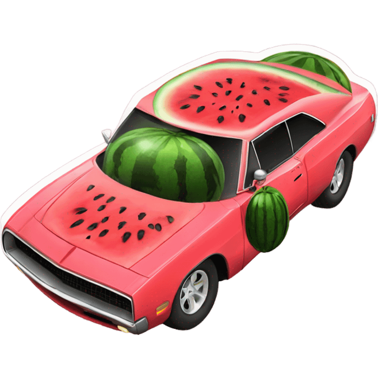 Watermelons Dodge Charger modern emoji