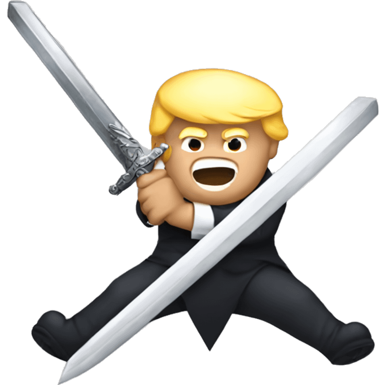 Donald trump with a sword emoji