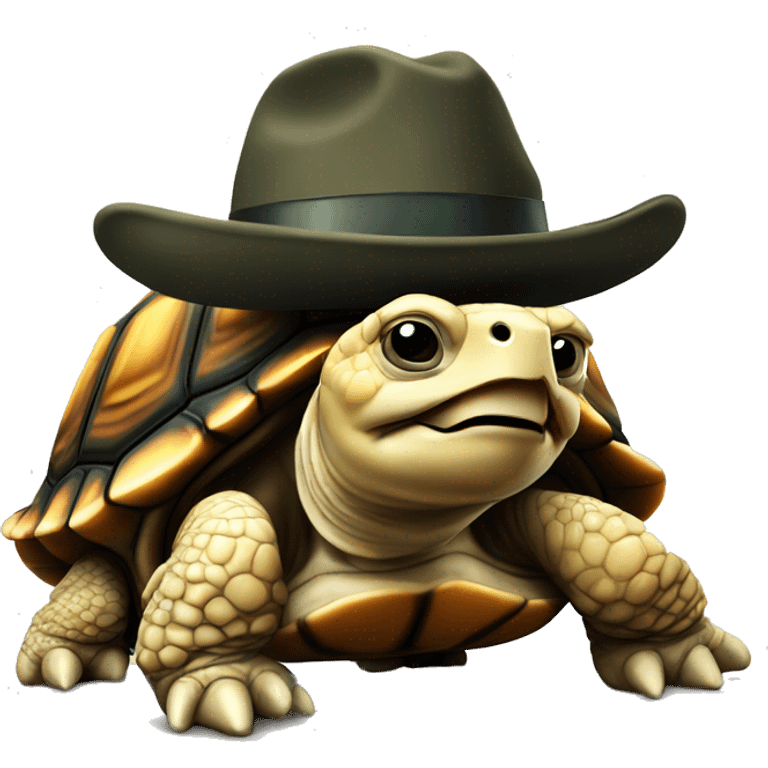 tortoise with pistol and hat emoji