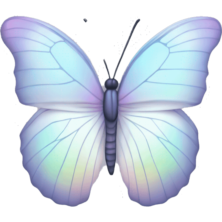 Pastel white iridescent butterfly emoji