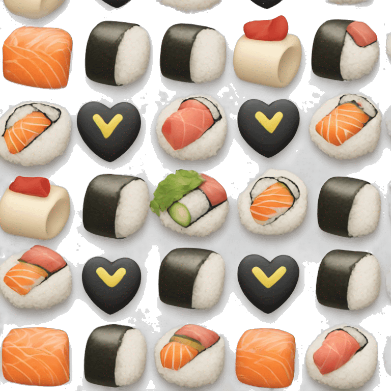 Heart with sushi in the middle  emoji