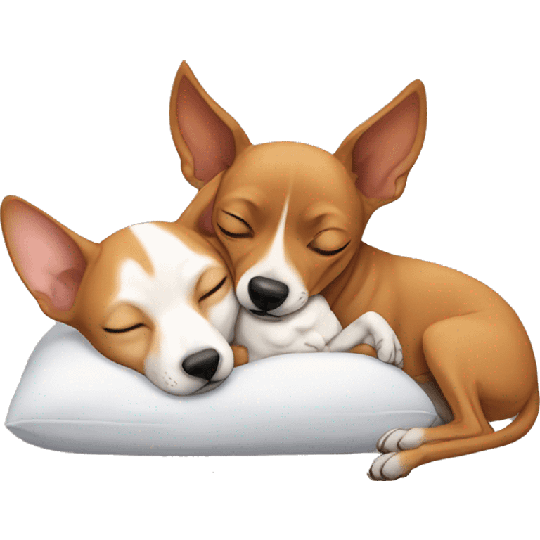 Sphinx and Basenji are sleeping in a hug emoji