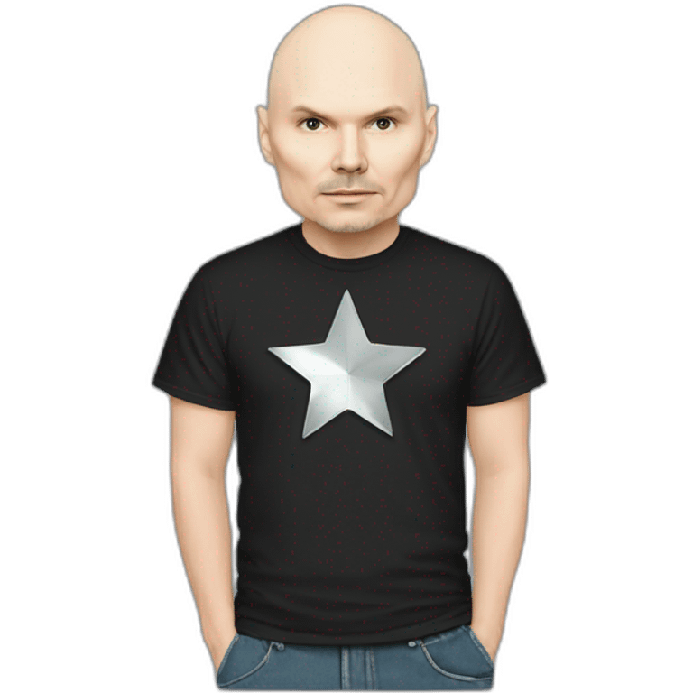 Billy corgan with a silver star on his t-shirt emoji