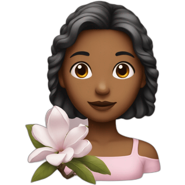 girl with magnolia emoji