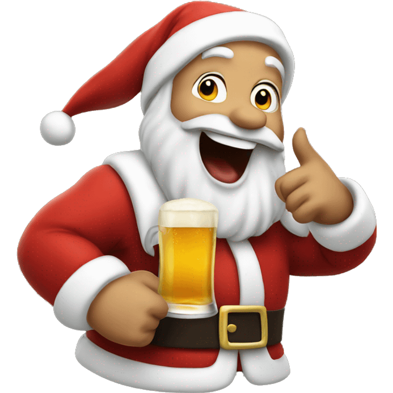 Santa Claus cheering a beer  emoji