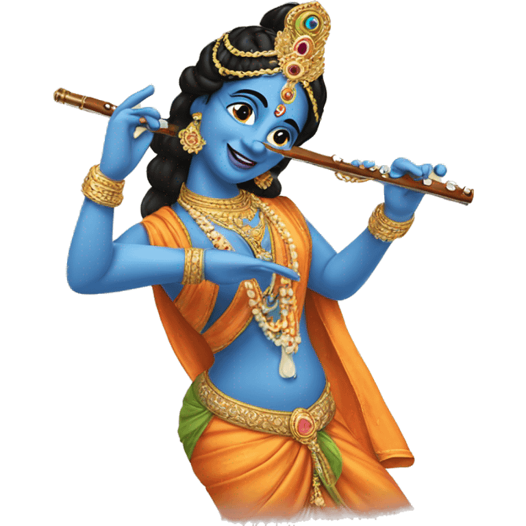 Radha krishna with flute emoji