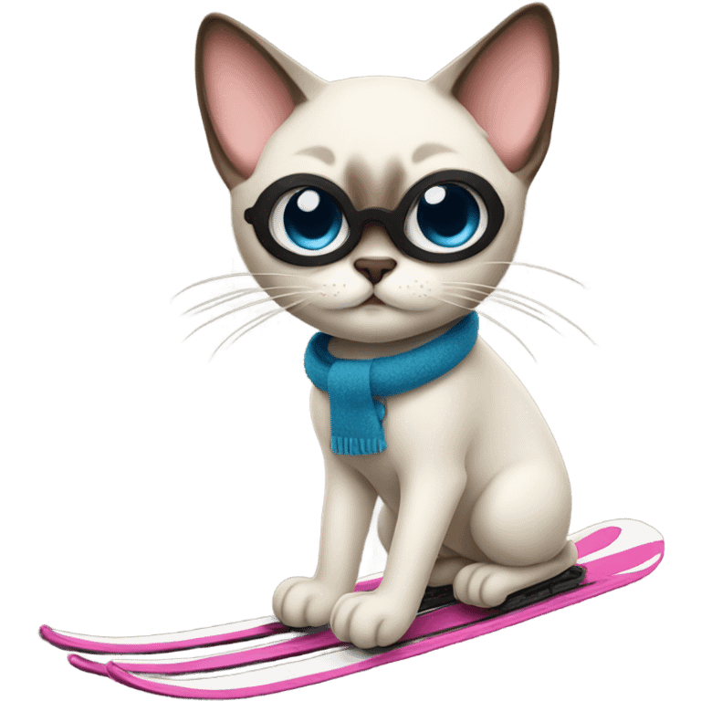 siamese cat on skis emoji