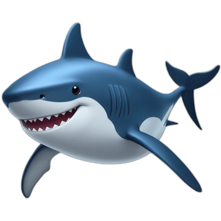 Baleine sur un requin emoji