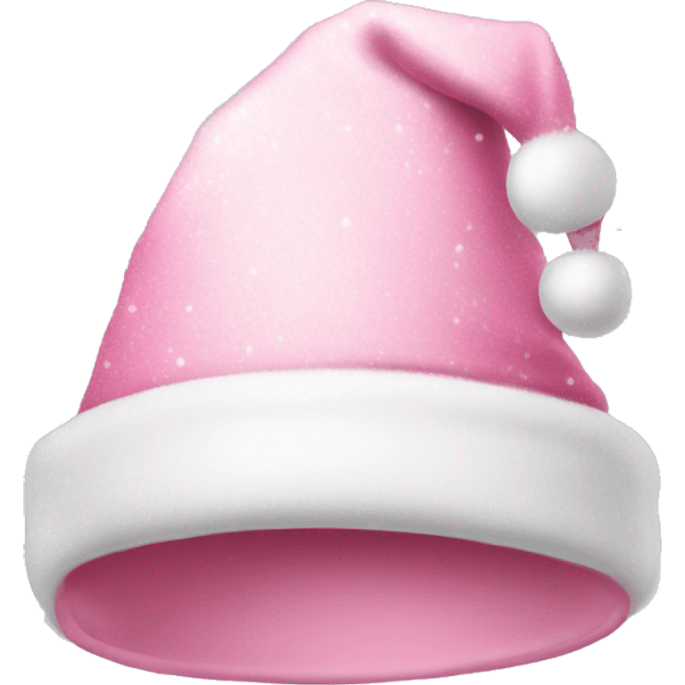 Light pink Santa hat with sparkly snowflakes  emoji