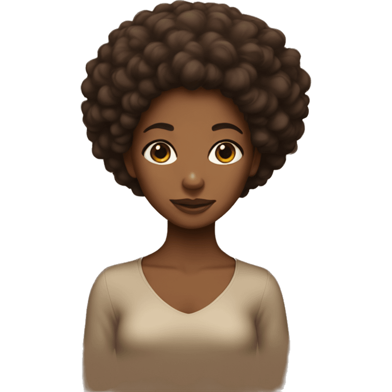  Brown skin Girl with afro emoji