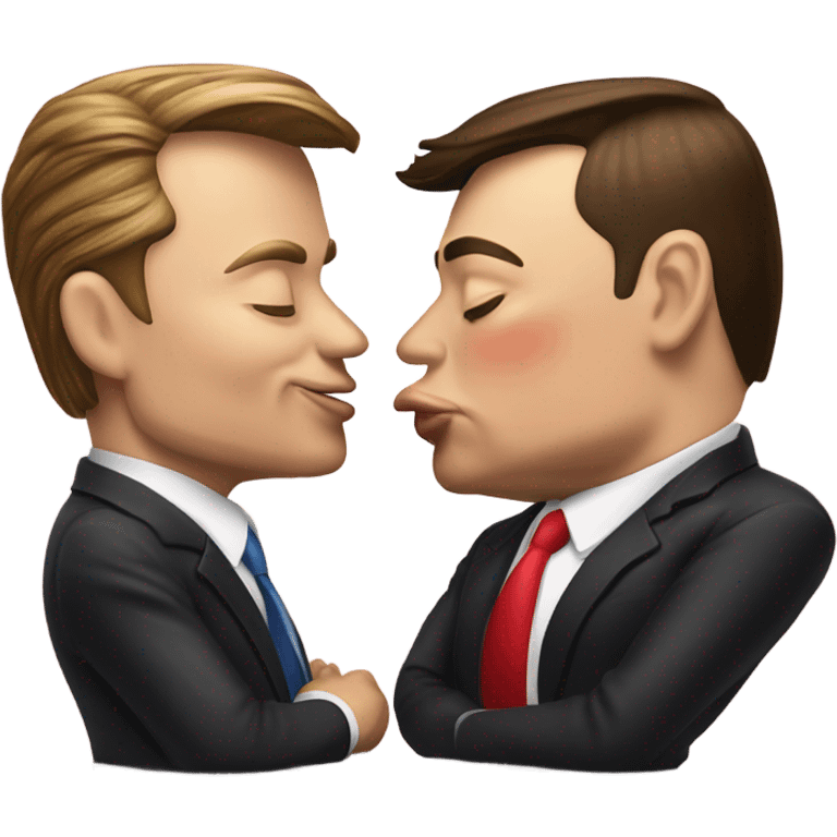 Elon musk kissing donald trump emoji