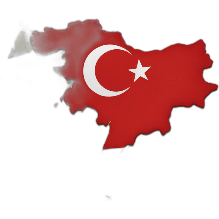 Turkish flag in the shape of a map of Türkiye  emoji