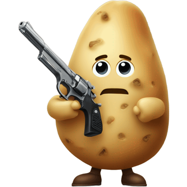 Potato holding gun emoji