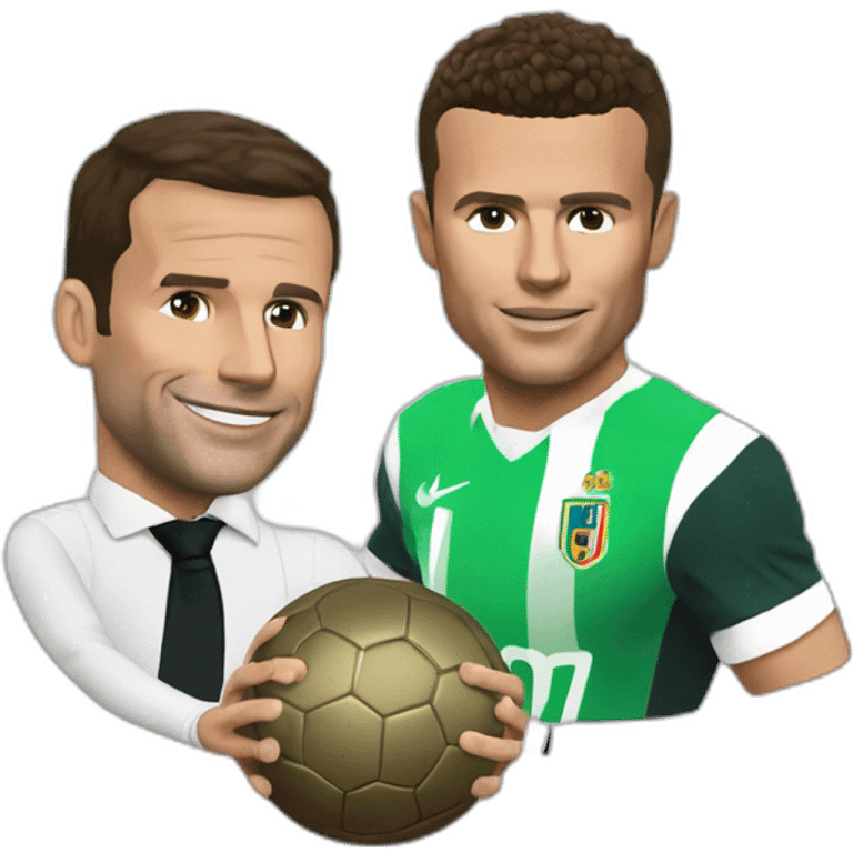 Macron serre la main a ronaldo emoji