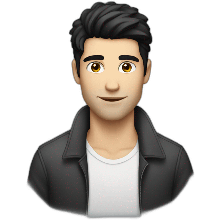 Chad white guy with black hair emoji