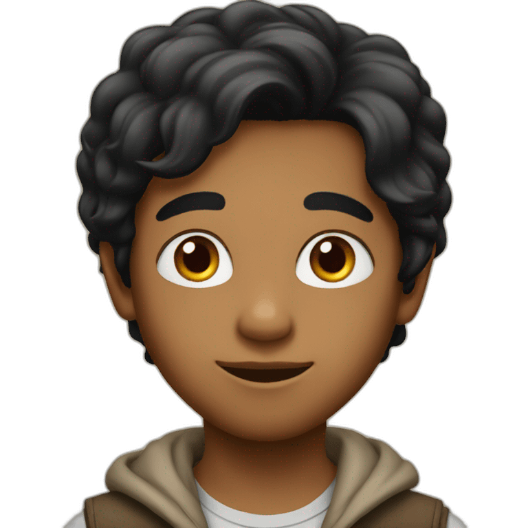 Indianboy with black hair emoji