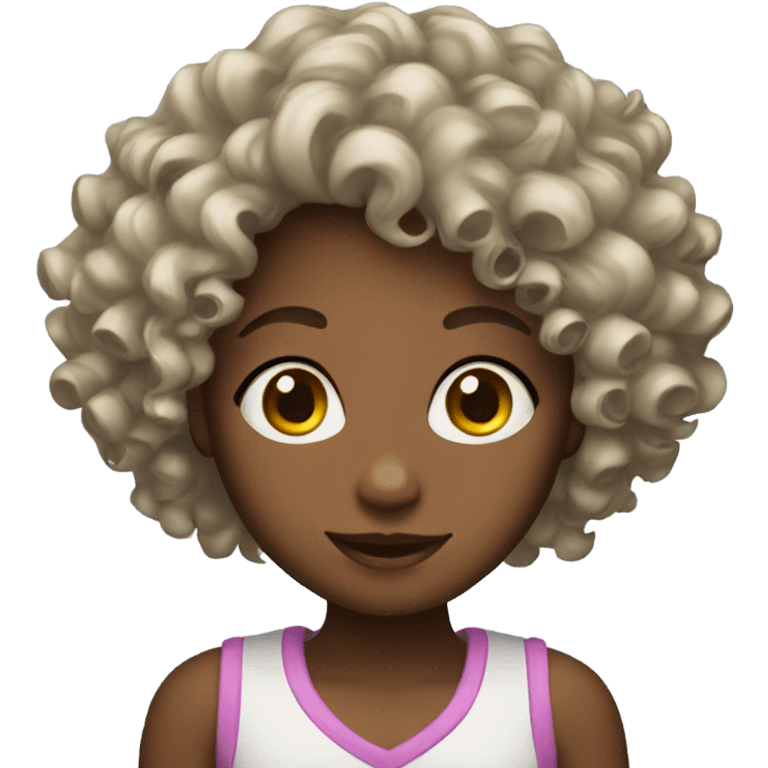 A girl with curly hair  emoji