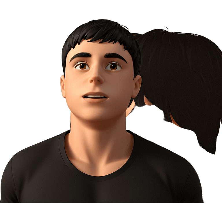 black shirt boy portrait emoji