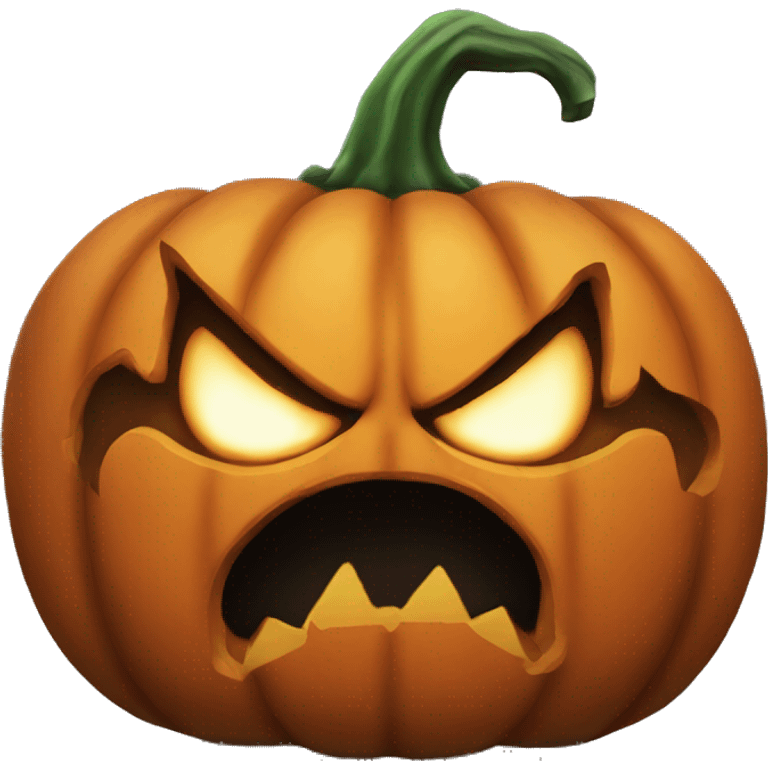 Black angry evil jack o lantern emoji