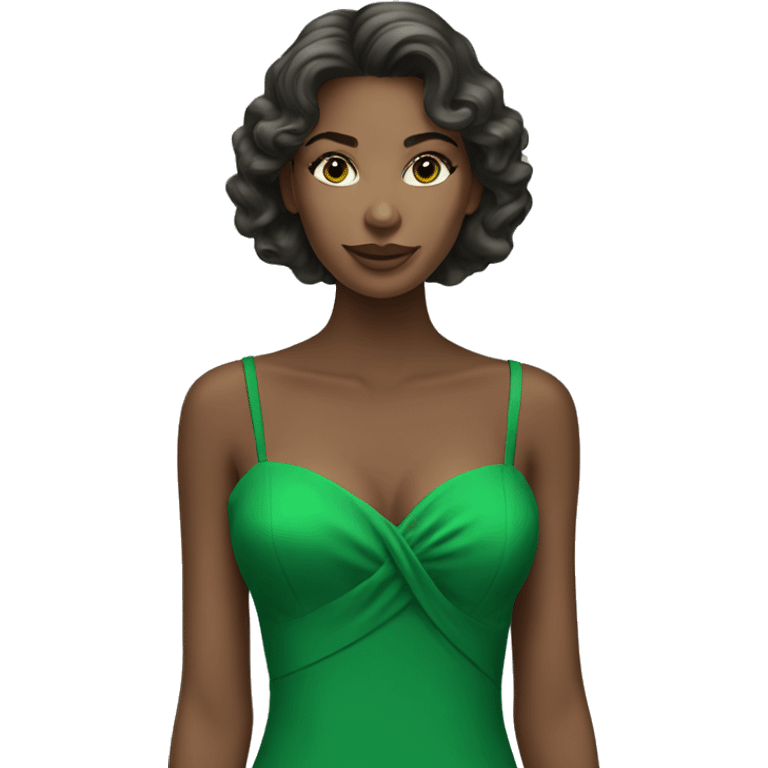 Model in green dress emoji