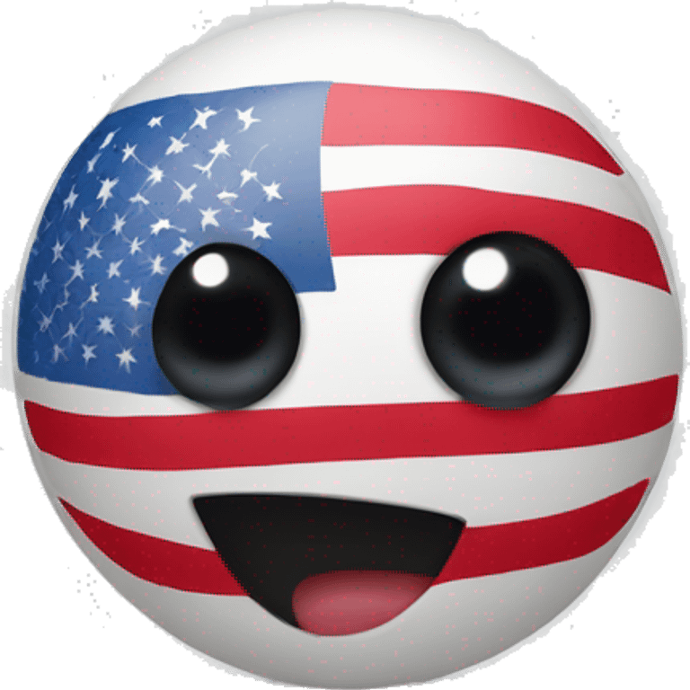 a ball with the flag of the United States with eyes  emoji