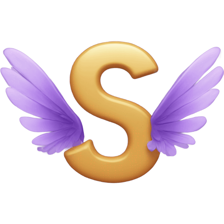 Purple letter S with small wings emoji