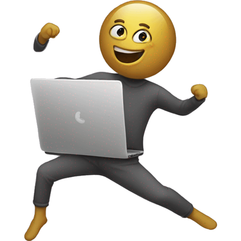 Laptop dancing emoji