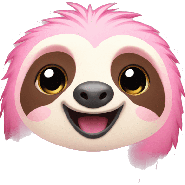 pink sloth happy smiling cute emoji