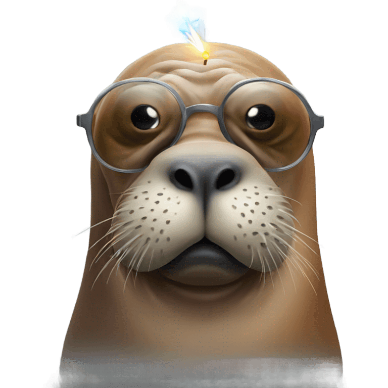 Birthday walrus with laser vision  emoji