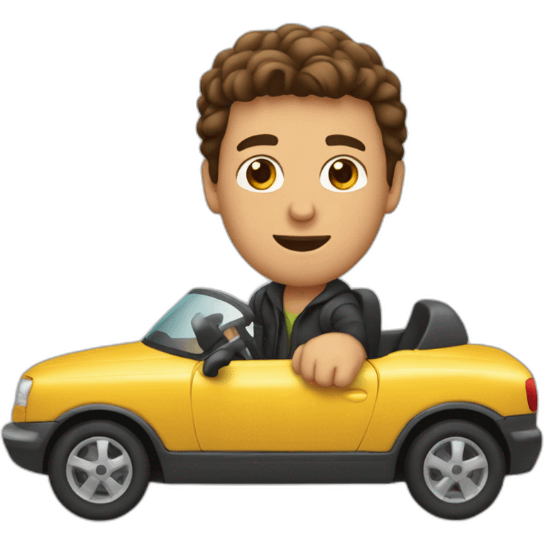 Steve entrain de conduire une voiture  emoji