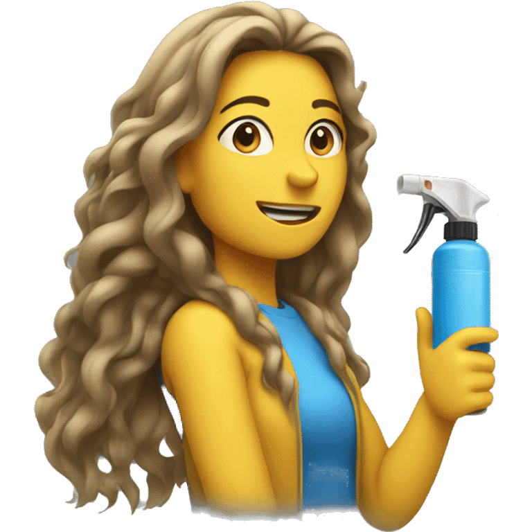 Long haired Woman spraying spray  emoji