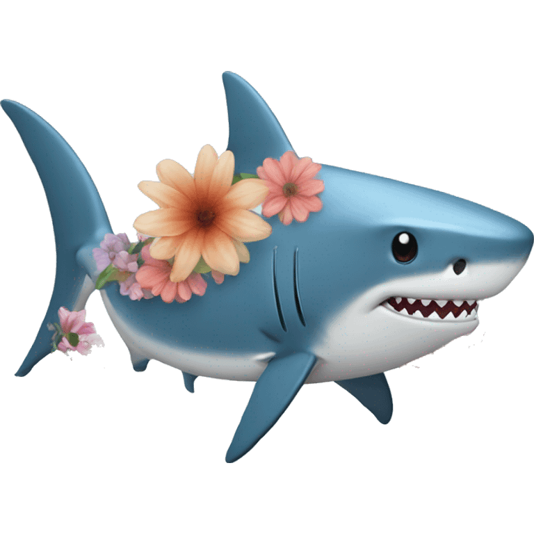 shark wth flowers emoji