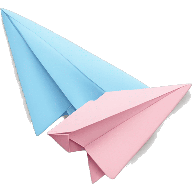 Pastel pink and Pastel Blue paper airplane  emoji