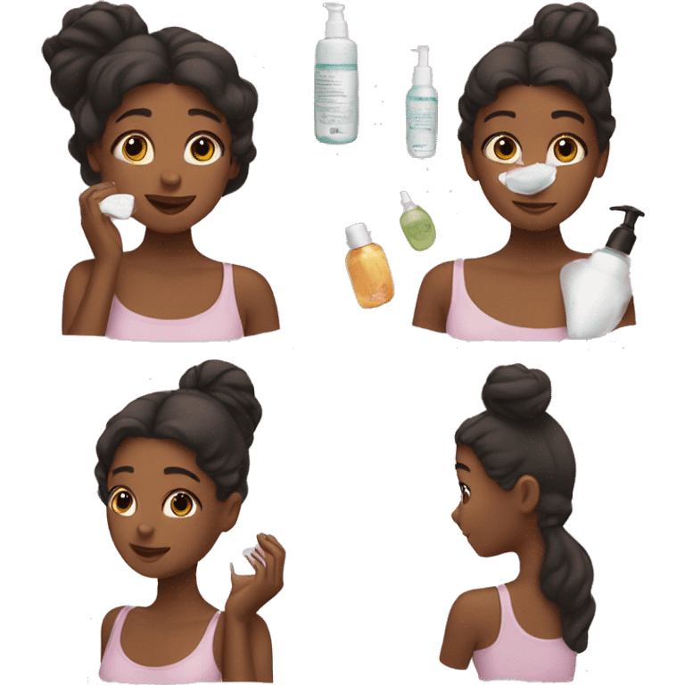 A girl doing skin care emoji